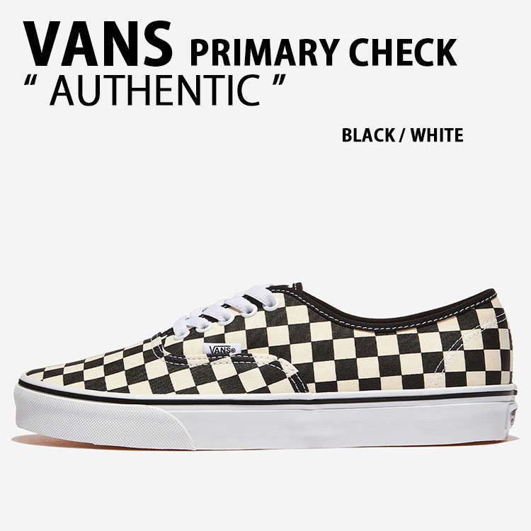 VANS バンズ スニーカー AUTHENTIC PRIMARY CHECK VN000EGAY28 シューズ オーセンティック プライマリー チェック チェッカーボード BLACK WHITE ブラック ホワイト 男性用 女性用