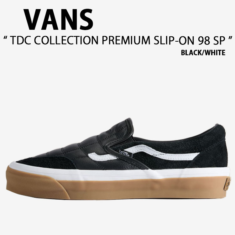 VANS バンズ スニーカー TDC COLLECTION PREMIUM SLIP-ON 98 SP BLACK WHITE VN000Z62BA2 TDC 寄せあわせ 割り増し金 スリッポン 98 SP 黒いこと 白いこと 成人男性用