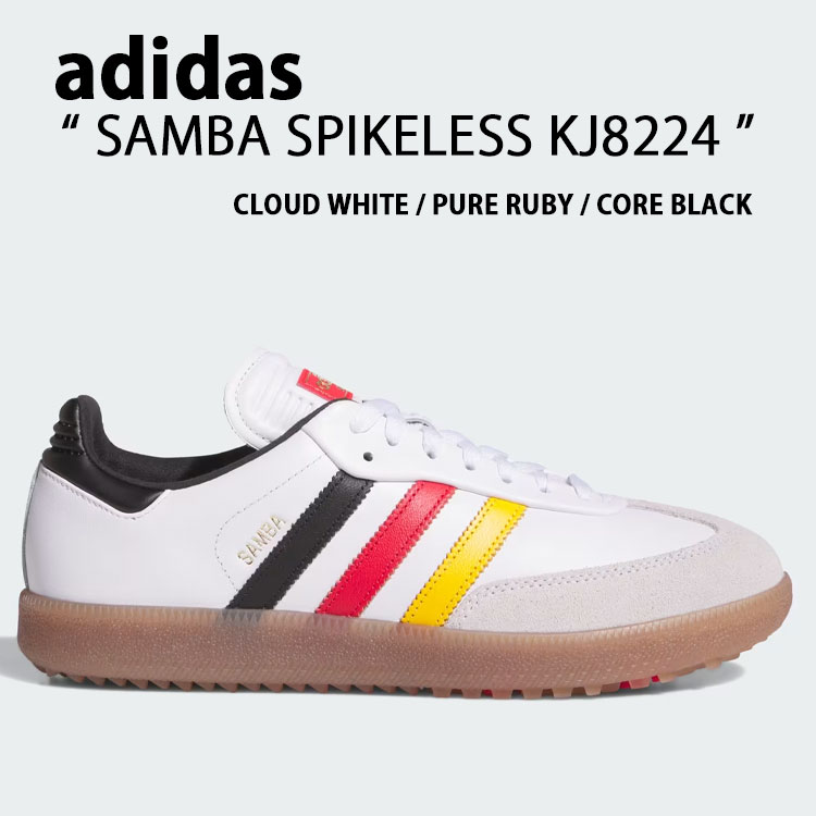 adidas アディダス スニーカー SAMBA SPIKELESS KJ8224 サンバ スパイクレス WHITE ホワイト 白 シューズ ローテクスニーカー ローテクシューズ スリーストライプス ゴルフシューズ スエード レギュラーフィット メンズ レディース 男性用 女性用 【中古】未使用品|セレクトショップ a-clo