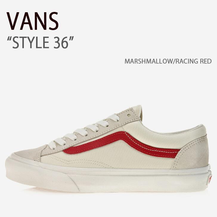VANS バンズ スニーカー STYLE 36 MARSHMALLOW RACING RED スタイル36 マシュマロ レイシングレッド ヴァンズ シューズ メンズ レディース 男女兼用 男性用 女性用 VN0A3DZ3OXS画像