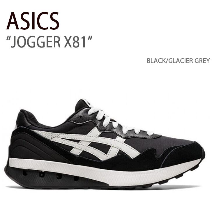 ASICS アシックス スニーカー JOGGER X81 BLACK GLACIER GREY ジョガーX81 黒いこと グレイシャーグレー メンズ レディース 成人男性用 亭主もち用 男女兼用 1201A744-001