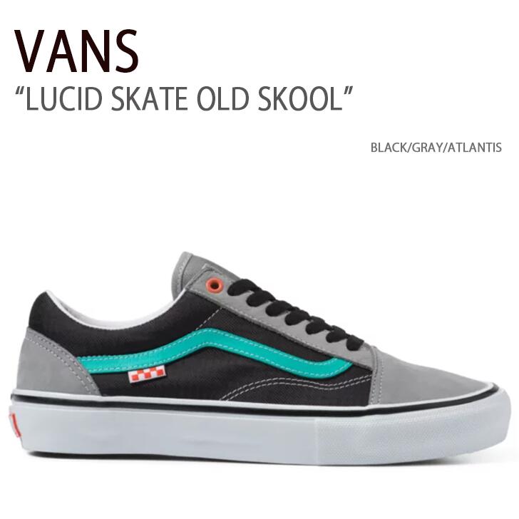 VANS バンズ スニーカー LUCID SKATE OLD SKOOL BLACK GRAY ATLANTIS ルーシッドスケートオールドスクール ブラック グレー アトランティス ヴァンズ シューズ メンズ レディース 男女兼用 VN0A5FCBAPD