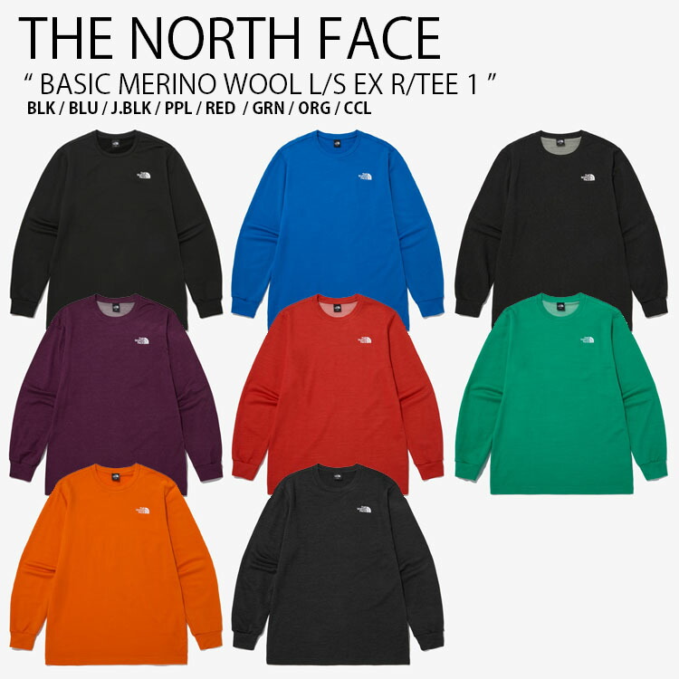 THE NORTH FACE ノースフェイス ロンT BASIC MERINO WOOL L/S EX R/TEE 1 ベーシック メリノウール ロングスリーブ ティーシャツ 長袖 カットソー クルーネック ロゴ NI7TN62A/B/C/D/E/F/G/H【中古】未使用品