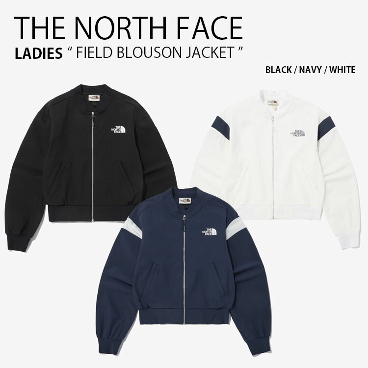 THE NORTH FACE ノースフェイス レディース ウーブンジャケット FIELD BLOUSON JACKET フィールド ブルゾン ジャケット ノーカラージャケット MA-1 ロゴ カジュアル ストリート スポーツ ブラック ネイビー ホワイト WHITELABEL 女性用 NJ3BP11J/K/L【中古】未使用品|セレクトショップ a-clo