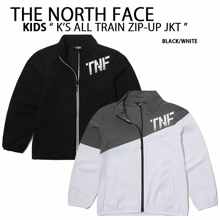 THE NORTH FACE 北の方人間の顔 キッズ 運動競技お召しもの KIDS ALL TRAIN ZIP UP JACKET 形づくるお召しもの ティーシャツ BLACK WHITEトップス 上衣 フルジップアップ アウトドア NJ5JL04S NJ5JL04T【中古】未当て嵌める品 アウトドア-キッズ・ジュニア用ウェア
