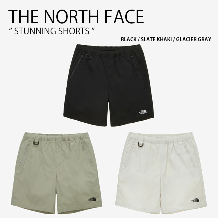 THE NORTH FACE ノースフェイス ショートパンツ STUNNING SHORTS スタニング ショーツ パンツ 半ズボン ウーブンパンツ ロゴ カジュアル ストリート アウトドア キャンプ ブラック カーキ グレー メンズ レディース 男性用 女性用 男女共用 NS6NP03A/B/C【中古】未使用品