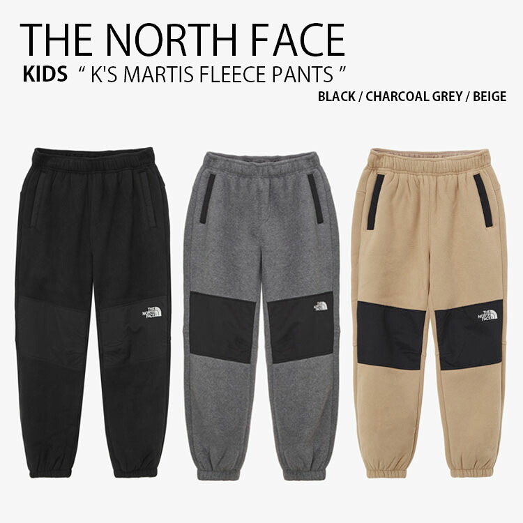 THE NORTH FACE 北の方人間の顔 ジョガーパンツ K\u0027S MARTIS FLEECE PANTS マルティス フリース ズボン下 長ズボン イージーパンツ ロングズボン下 ロゴタイプ 心地好い 表どおり 黒いこと 薄墨色 ベージュ お坊っちゃん 御嬢さん 小わっぱ用 NP6KP54S/T/U【中古】未当てはめる品