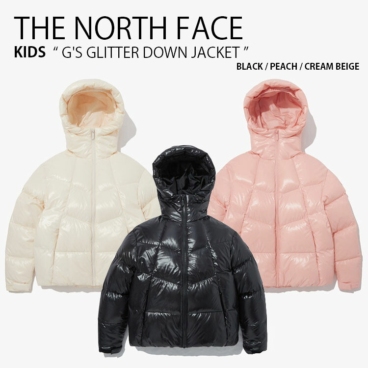 THE NORTH FACE ノースフェイス キッズ ダウンジャケット G'S GLITTER DOWN JACKET ガールズ グリッター ダウン ジャケット ジップアップ フーディ パーカー ルーズフィット カジュアル ストリート ブラック ピンク ベージュ 女の子 子供用 NJ1DP61S/T/U【中古】未使用品｜セレクトショップ a-clo 23,973円