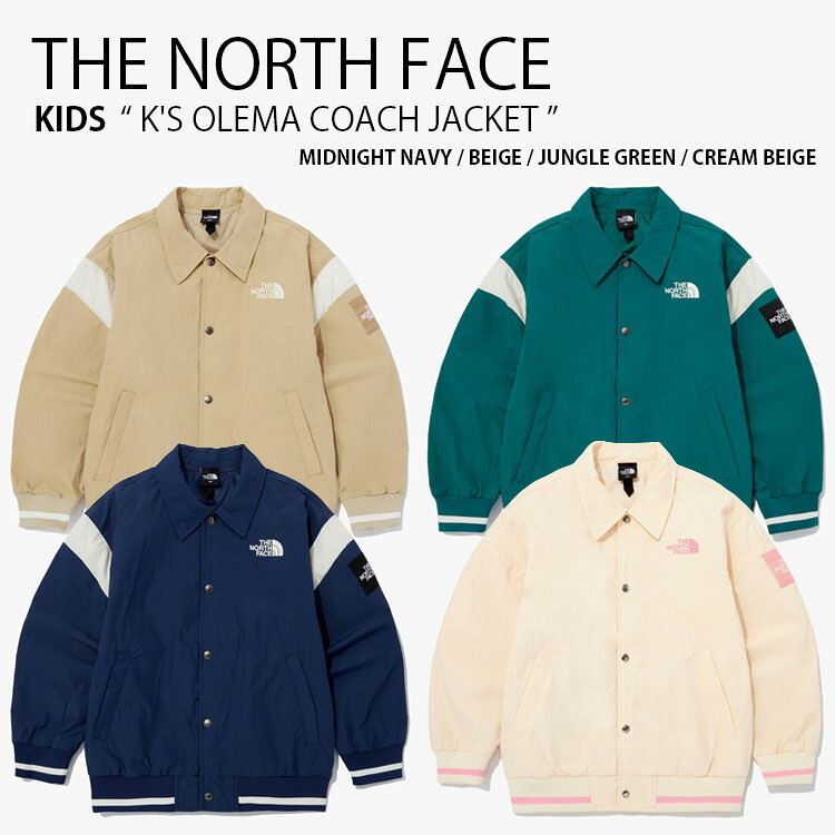 THE NORTH FACE ノースフェイス キッズ コーチジャケット K'S OLEMA COACH JACKET オレマ コーチ ジャケット ナイロンジャケット ロゴ ストリート カジュアル アウトドア ネイビー ベージュ グリーン アイボリー 男の子 女の子 子供用 NJ3BQ04S/T/U/V【中古】未使用品