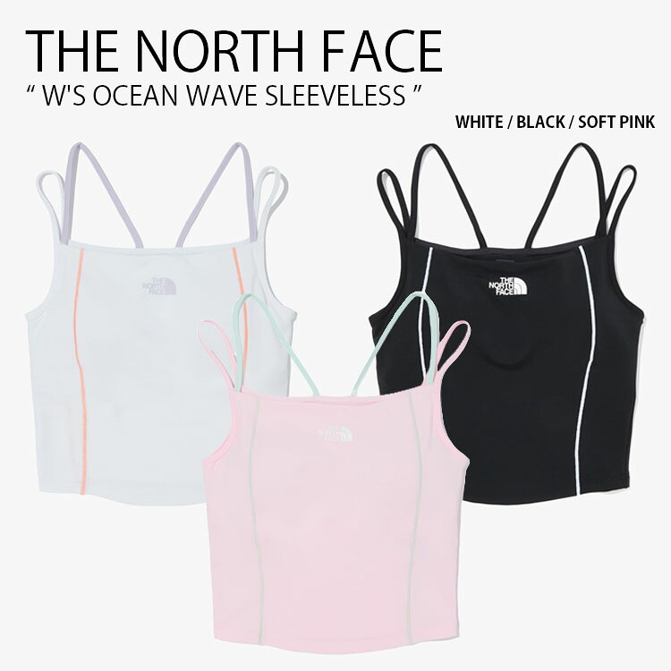 THE NORTH FACE ノースフェイス レディース キャミソール W'S OCEAN WAVE SLEEVELESS ウィメンズ オーシャン ウェーブ スリーブレス ノースリーブ ロゴ カジュアル ストリート トレーニング ホワイト ブラック ピンク 女性用 NT7VQ38A/B/C【中古】未使用品