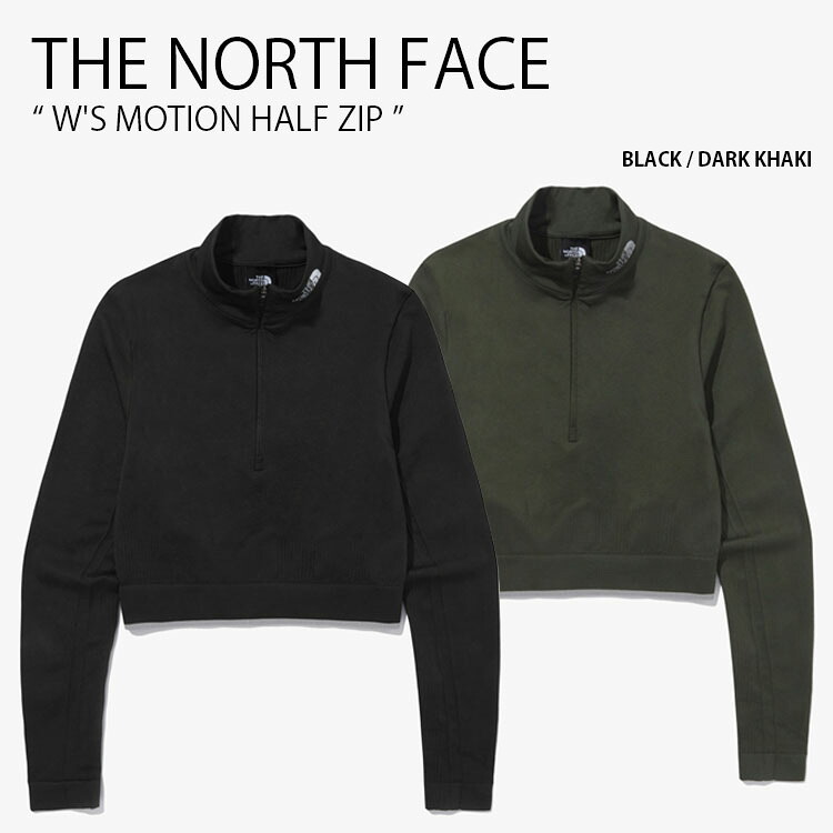THE NORTH FACE ノースフェイス レディース トレーニングジャケット W'S MOTION HALF ZIP ウィメンズ モーション ハーフジップ ジャケット スタンドネック ロゴ カジュアル ストリート トレーニング ブラック カーキ 女性用 NU9LQ30A/B【中古】未使用品|セレクトショップ a-clo