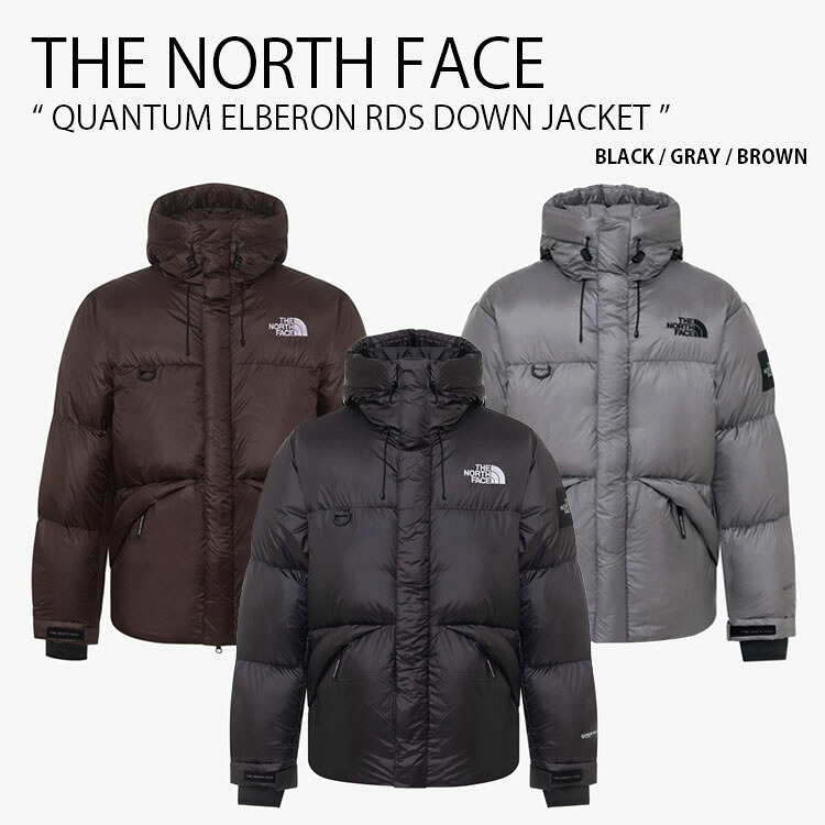 THE NORTH FACE ノースフェイス ダウンジャケット QUANTUM ELBERON RDS DOWN JACKET クオンタム エルベロン ダウン ジャケット フーディ パーカー フード付き ロゴ WHITELABEL ブラック グレー ブラウン メンズ レディース 男性用 女性用 NJ1DQ54J/K/L【中古】未使用品