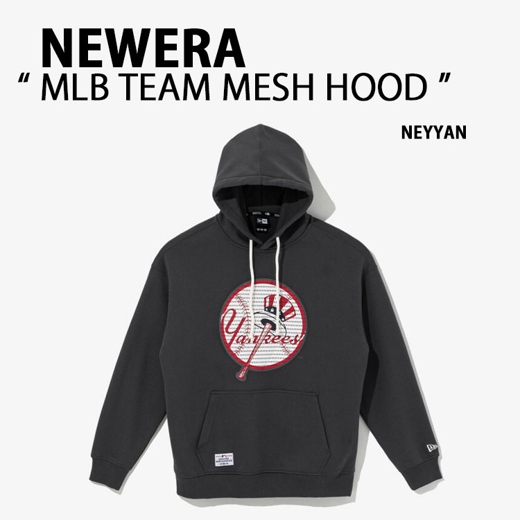 NEWERA ニューエラ プルオーバーパーカー AP MLB TEAM MESH HD 21 NEYYAN ニューヨークヤンキース CHACOAL フーディ NYY メンズ レディース 13086551