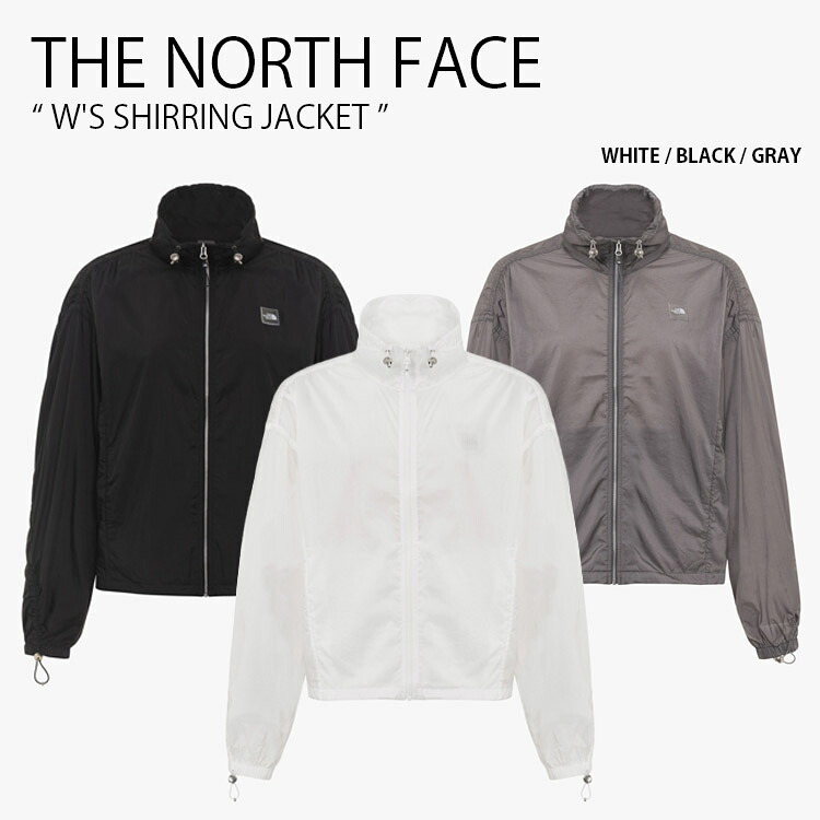 THE NORTH FACE ノースフェイス レディース ナイロンジャケット W'S SHIRRING JACKET ウィメンズ シャーリング ジャケット ウーブンジャケット ロゴ カジュアル ストリート スポーツ WHITELABEL ホワイト ブラック グレー 女性用 NJ3LR33J/K/L【中古】未使用品