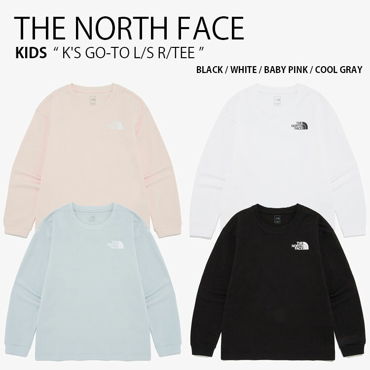 THE NORTH FACE 北の方人間の顔 キッズ ロンT K\u0027S GO-TO L/S R/TEE ゴートゥ ロング衣袂 ラウンドのど首 紅茶ティーシャツ 長袖 ティーシャツ カットソー 労働者の一団のど首 ロゴタイプ 黒いこと 白いこと さくら色 薄墨色 御坊っちゃん 御嬢さん 小わっぱ用 NT7TR02S/T/U/V【中古】未当て嵌める品 キッズ・ベビー・マタニティ-キッズファッション