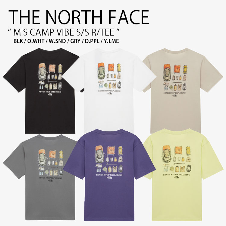 THE NORTH FACE ノースフェイス Tシャツ M'S CAMP VIBE S/S R/TEE キャンプ バイブ ショートスリーブ ラウンドネック ティーシャツ 半袖 カットソー ストリート カジュアル アウトドア キャンプ メンズ レディース 男性用 女性用 NT7UR07A/B/C/D/E/F【中古】未使用品