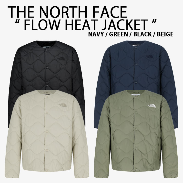THE NORTH FACE ノースフェイス ホワイトレーベル キルティングジャケット FLOW HEAT JACKET ヒートジャケット カーディガン ノーカラージャケット WHITELABEL 軽量 軽い NJ3NR53J/K/L/M【中古】未使用品