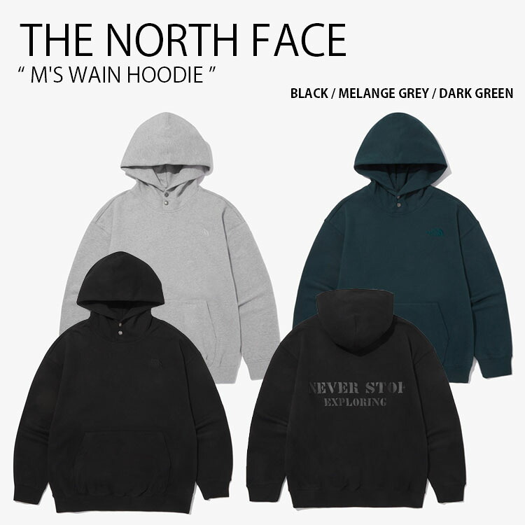 THE NORTH FACE ノースフェイス パーカー M'S WAIN HOODIE ウェイン フーディ フード付き プルオーバー 長袖 ロゴ カジュアル ストリート キャンプ アウトドア ブラック グレー グリーン メンズ レディース 男性用 女性用 男女共用 NM5PQ55A/B/C【中古】未使用品