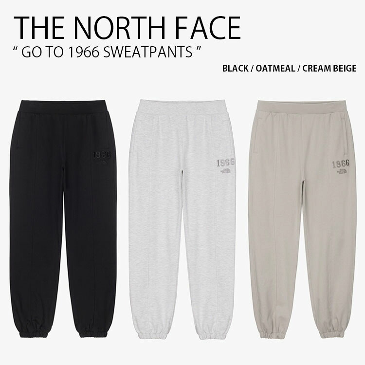 THE NORTH FACE ノースフェイス ジョガーパンツ GO TO 1966 SWEATPANTS ゴゥートゥー スウェットパンツ 長ズボン ロゴ カジュアル ストリート WHITELABEL ブラック グレー ベージュ メンズ レディース 男性用 女性用 男女共用 NP6KQ52J/K/L【中古】未使用品|セレクトショップ a-clo