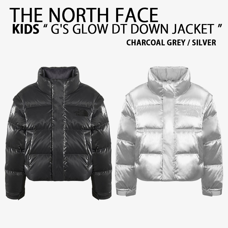 THE NORTH FACE 北の方人間の顔 キッズ 落ちこむ上衣 G\u0027S GLOW DT DOWN JACKET RDS 高温発光 ディタッチャブル 落ちこむ上衣 CHARCOAL GREY SILVER 取りはずし能力のある お嬢さん お坊っちゃん NJ1DR59S/T【中古】未当て嵌める品
