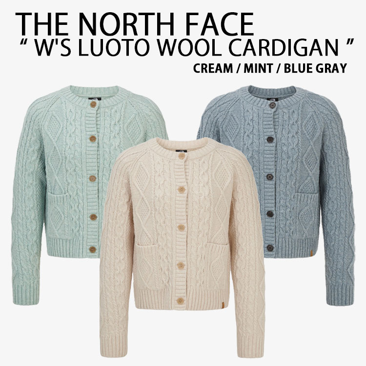 THE NORTH FACE ノースフェイス レディース ジャケット W'S LUOTO WOOL CARDIGAN ルオト ウールカーディガン ニット セーター クリーム ミント ブルーグレー NJ5SR88A/B/C【中古】未使用品|セレクトショップ a-clo