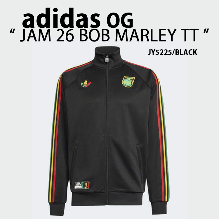 adidas originals アディダス トラックトップ ボブマーリー JAMAICA 26 BOB MARLEY TRACK TOP JY5225 BLACK ジャージ ジャマイカ ラスタカラー レギュラーフィット メンズ レディース【中古】未使用品 20,460円