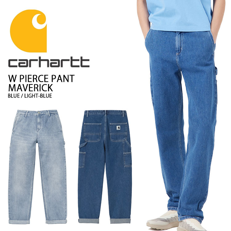 CARHARTT 鉄道車両ハート形 ジーンズズボン下 W PIERCE PANT MAVERICK BLUE ピアス ズボン下 マーベリック 青碧 下げ札 ロゴタイプ レディース お上さん用 CA23SSPAWO【中古】未当てはめる品