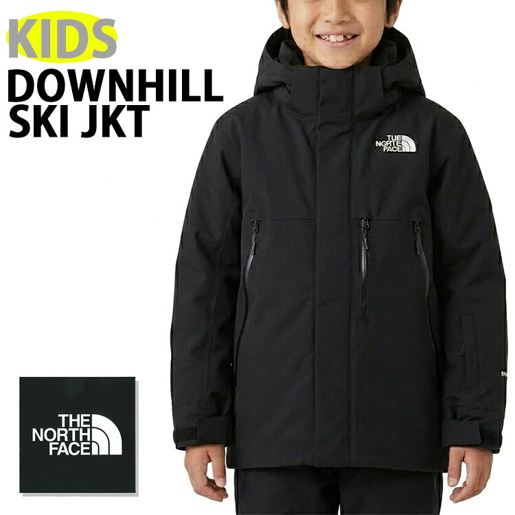 THE NORTH FACE 北の方人間の顔 キッズ 落ちこむ上衣 K\u0027S DOWNHILL SKI JACKET キッズダウン 落ちこむパーカー 落ちこむ表現スタイル BLACK ボンネット付き添い人 ロゴタイプ 心地よい お坊っちゃん 御姉さん 赤ちゃん用 NJ2HQ54S【中古】未当て嵌める品