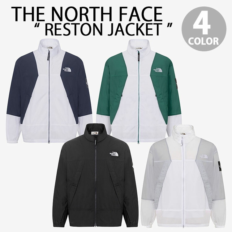 THE NORTH FACE ノースフェイス スプリングジャケット ウインドブレーカー RESTON JACKET トレーニングジャケット スポーツジャケット GRAY BLACK GREEN NAVY スタンドネックジャケット ルーズフィット 軽量素材 メンズ レディース NJ3LR05J/K/L/M【中古】未使用品|セレクトショップ a-clo