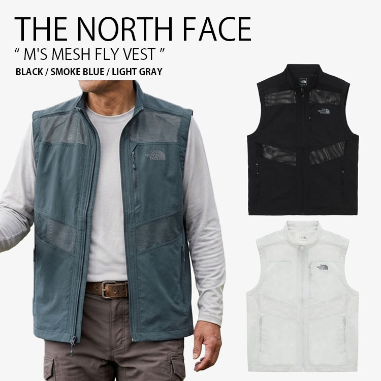 THE NORTH FACE 北の方人間の顔 より良い M\u0027S MESH FLY VEST メッシュ 飛球 より良い ジレ ジレベスト レギュラー填まる ロゴタイプ 心地よい 表どおり 山登り 黒いこと 青色 薄墨色 メンズ レディース 成人男性用 お上さん用 男女共用 NV5VS00A/B/C【中古】未当て嵌める品