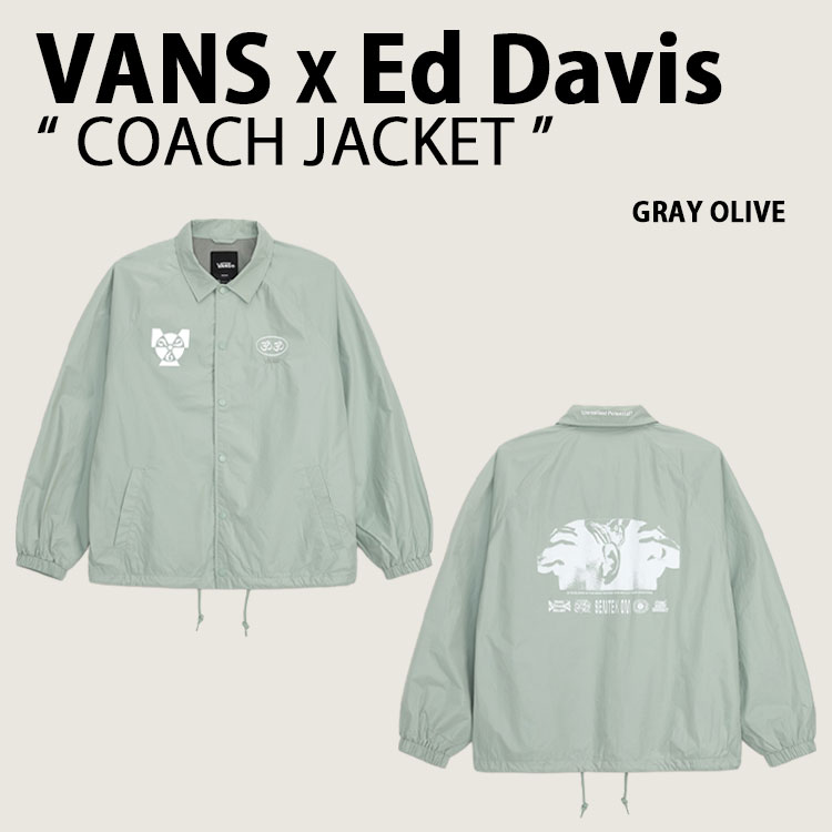 VANS バンズ ブルゾン Ed Davis COACH JACKET エドデイヴィス コーチジャケット スケボー スナップボタン MINT ミント メンズ レディース VN000VSZEMW|セレクトショップ a-clo