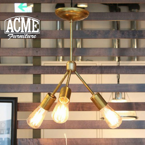 未使用 アクメファニチャー ACME Furniture SOLID BRASS LAMP 3ARM 45