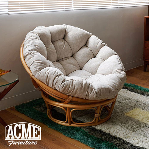 ACME Furniture アクメファニチャー WICKER EASY CHAIR 2nd IVORY ウィッカー 安楽椅子 象牙色 女性議長 寝いす 居敷き(代引不可)