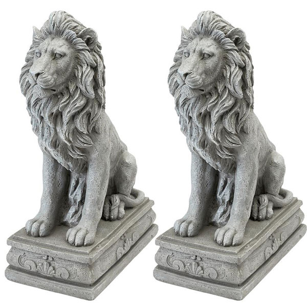 ギフト】 動物 ライオン 2匹 セット 玄関 ゲート アート 彫刻 ホーム