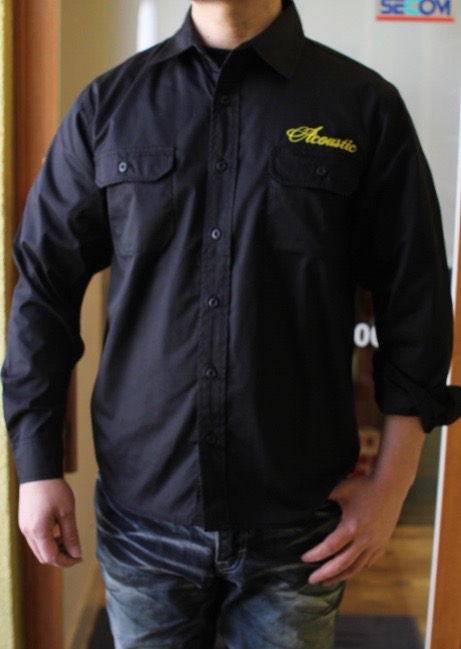 楽天市場】ACOUSTIC(アコースティック)BLACK WORK SHIRTS(ブラック 
