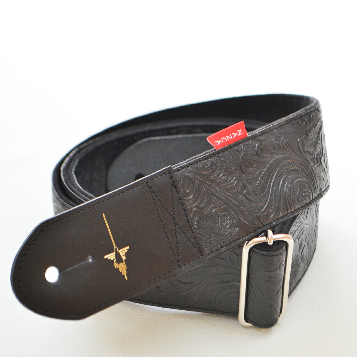 【ナスカ】NAZCA STRAP Black Western【国産ハンドメイドギター/ベースストラップ 抜群の肩へのホールド力】