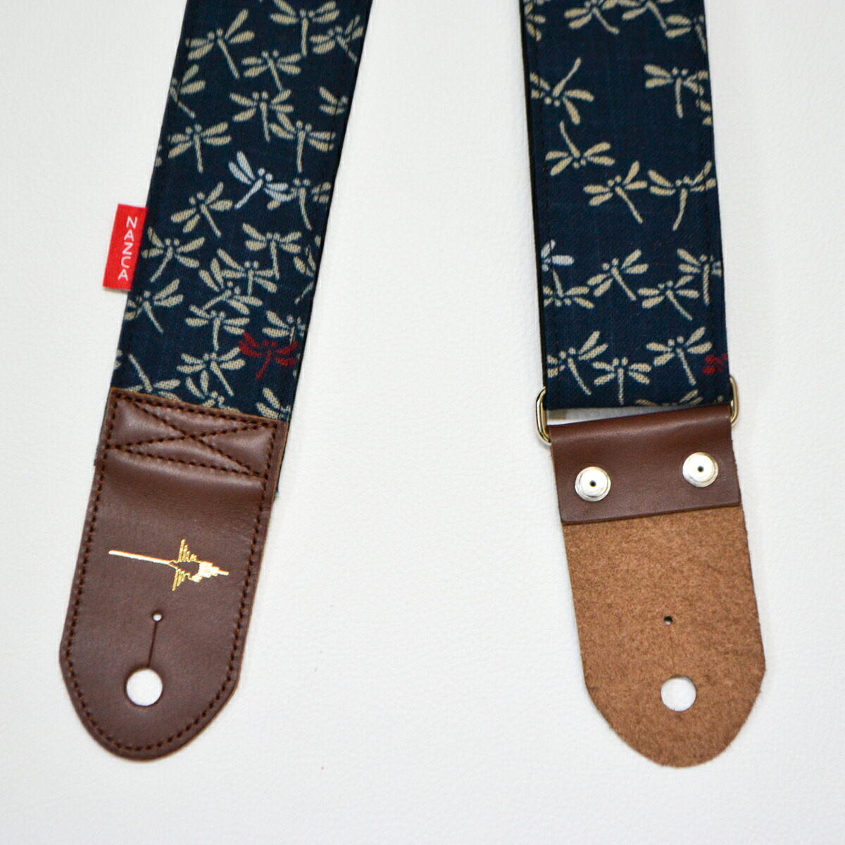 【ナスカ】NAZCA STRAP とんぼ 紺【国産ハンドメイドギター/ベースストラップ 抜群の肩へのホールド力】【MADE IN JAPAN】【和柄】