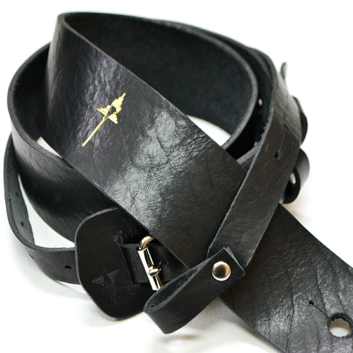 【ナスカ】NAZCA LOOP END LEATHER STRAP Black【アコースティックギター専用】【本革】【国産 ハンドメイド】【ループエンドタイプ】【ヘッド吊り下げ式】