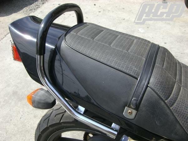 Z400FX 丸型 黒ゴム巻き タンデムバー⁄メッキ22.2π Z400J Z500FX