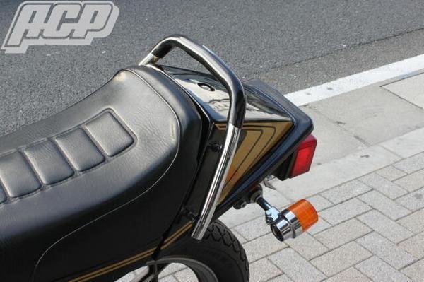 ＧＳ４００　タンデムバー　ステンレス　黒 Amazon | PRETTY RACING製 GS400 メッキ極太ゴム巻きタンデム