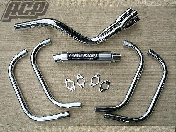 プリティー製 GPZ400F 改 タイプ１ 4-2-1 マフラー メッキ