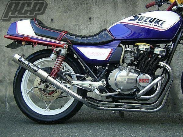 プリティー製 GSX400F 改 タイプ３ 4-2-1 マフラー メッキ