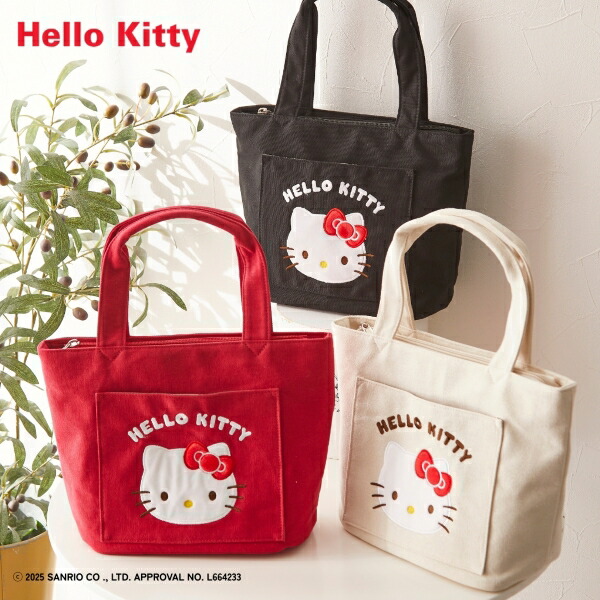 【楽天市場】バッグ（鞄） Hello Kitty ハローキティ キティ 11ポケット シンプル キャンバス ランチトート 手提げ ランチバッグ ...