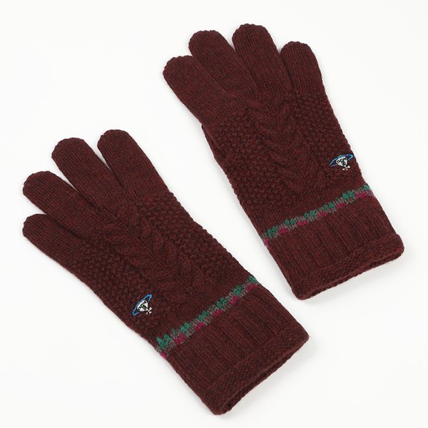 【レビュー特典対象商品】　 ヴィヴィアンウエストウッド　Vivienne Westwood　 ウール混手袋　v6074　 無料ラッピング指定可　明日楽対応商品　 【　オーブ　てぶくろ　ギフト　ブランド　ニット　防寒　メンズ　】