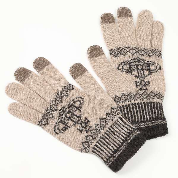 【レビュー特典対象商品】 ヴィヴィアンウエストウッド　Vivienne Westwood アルパカ混手袋　v6083 無料ラッピング指定可　明日楽対応商品 【　オーブ　てぶくろ　ギフト　ブランド　ニット　毛　防寒　メンズ　スマホ　タッチパネル　】