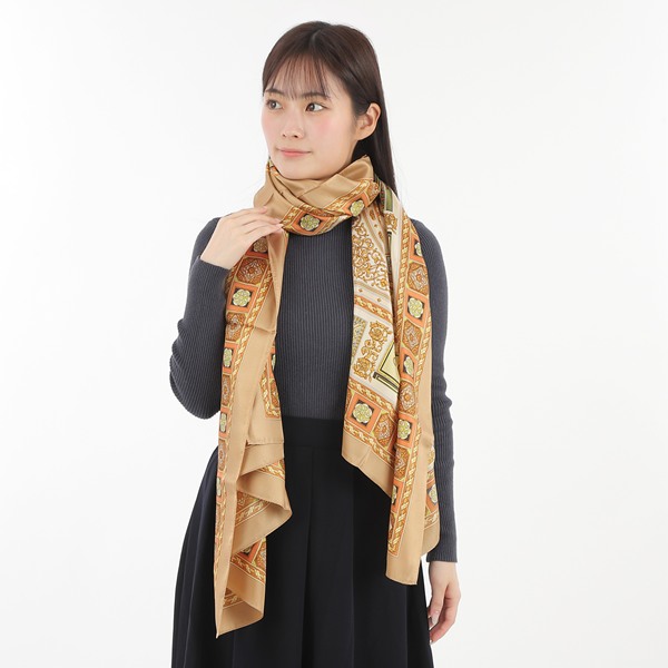【レビュー特典対象商品】　 伝統横濱スカーフ　 宝石箱 大判 シルクツイル スカーフ　YK6240　 無料ラッピング指定可　明日楽対応商品　 【　ギフト　プレゼント　ブランド　シルク　レア　】