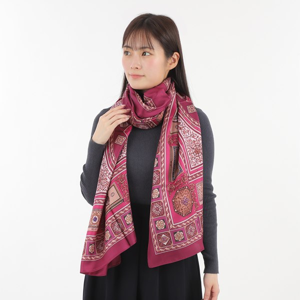 【レビュー特典対象商品】　 伝統横濱スカーフ　 宝石箱 大判 シルクツイル スカーフ　YK6241　 無料ラッピング指定可　明日楽対応商品　 【　ギフト　プレゼント　ブランド　シルク　レア　】