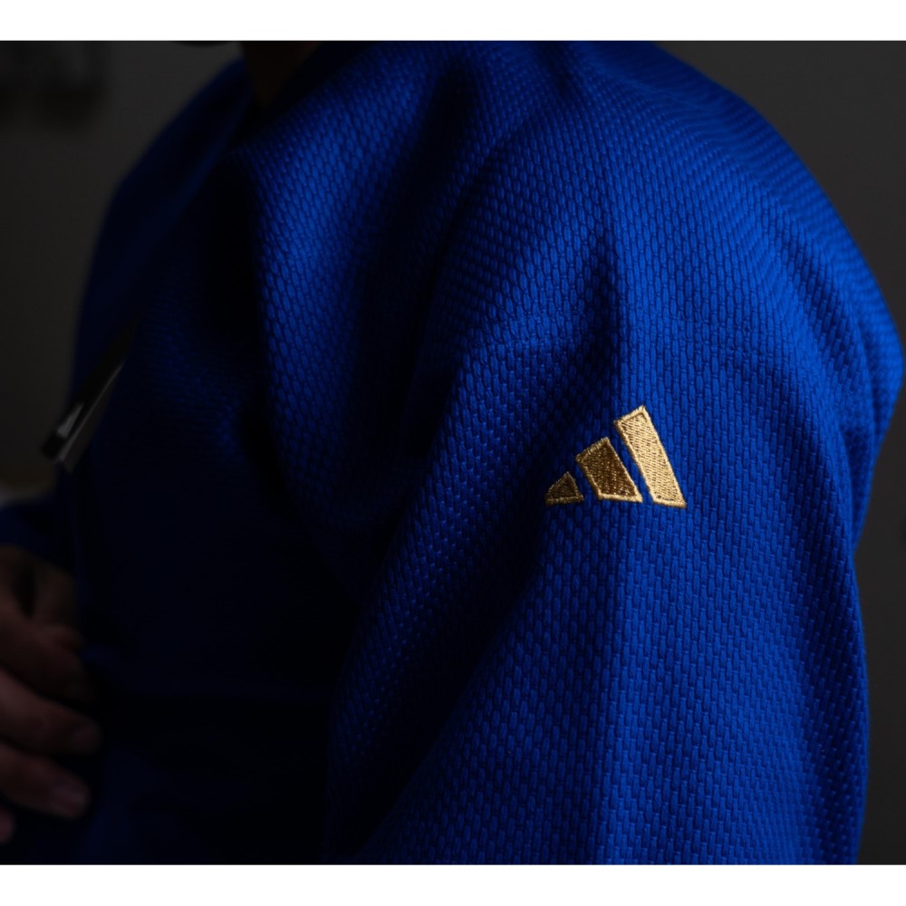 IJFB CHAMPION3 GOLD LOGO JAC 青柔道衣【上張り】  adidas アディダス 武装戦闘 運動競技 青碧