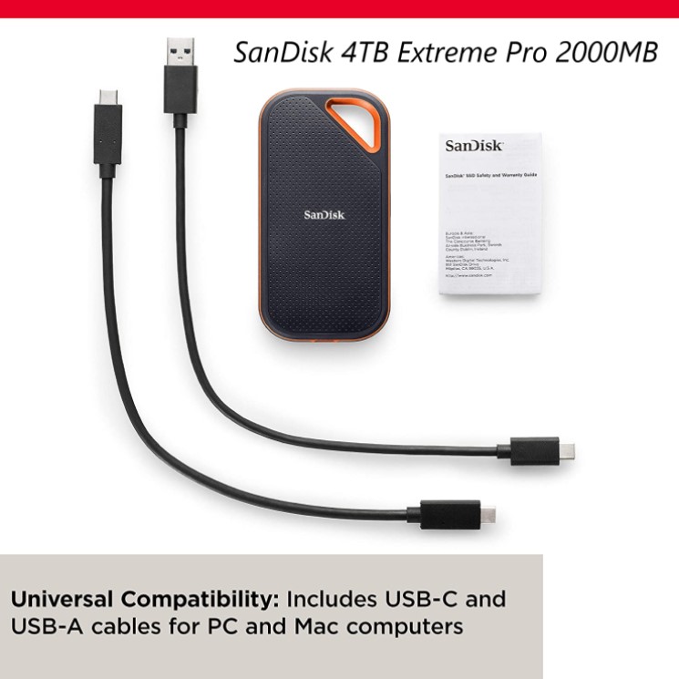 品質が Sandisk SSD 外付け 4TB 2000MB エクストリーム プロ