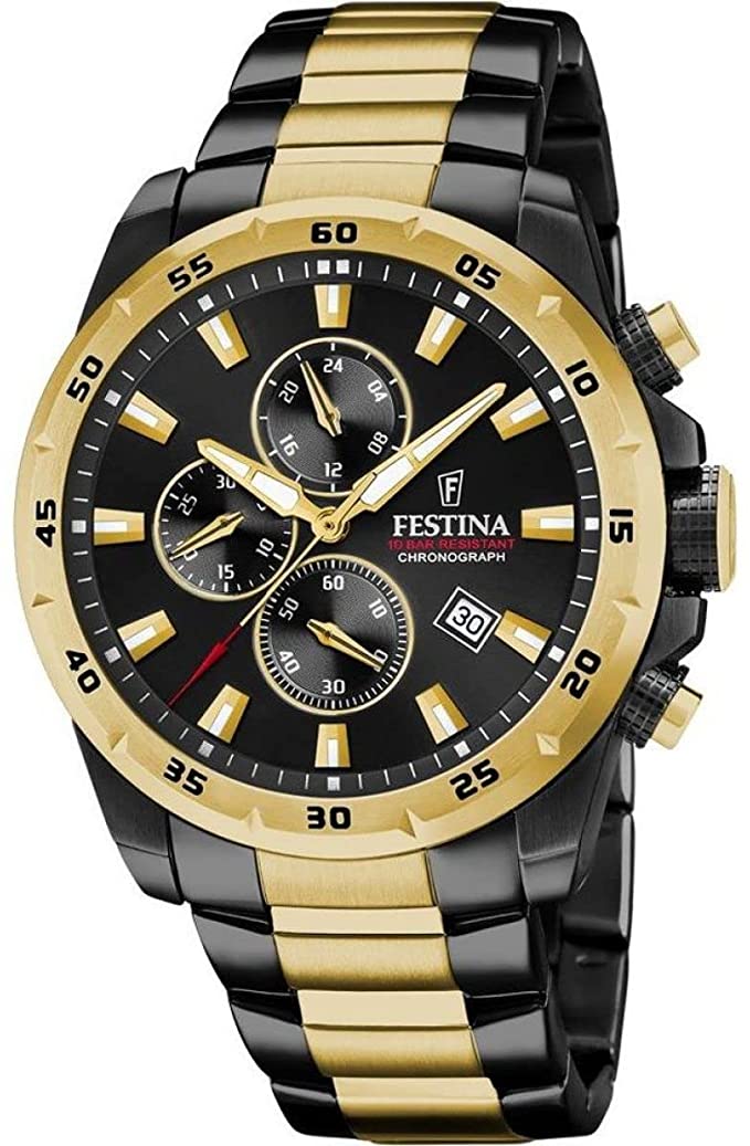 即納 Festina Chrono Sport Analog F20563 / 1 フェスティナ フェスティーナ クロノ スポーツ アナログ クロノグラフ 腕時計 メンズ 逆輸入 海外モデル swiss スイス製 mens festina caballero swiss 黒 金 black gold F20563/1 正規品